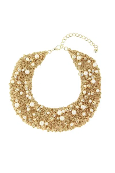 Saachi Women's Gold Crochet Necklace With Pearls