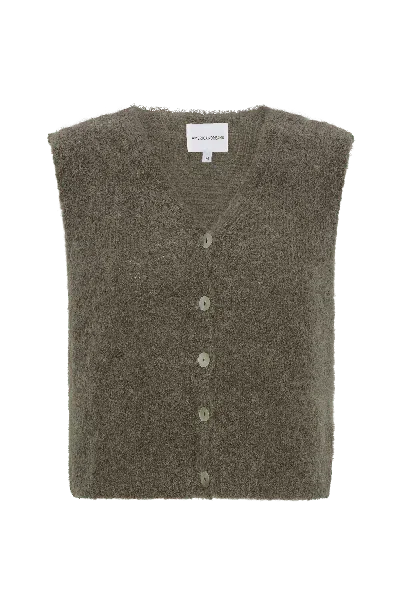Americandreams Women's Neutrals / Green Telma Vest Dark Taupe
