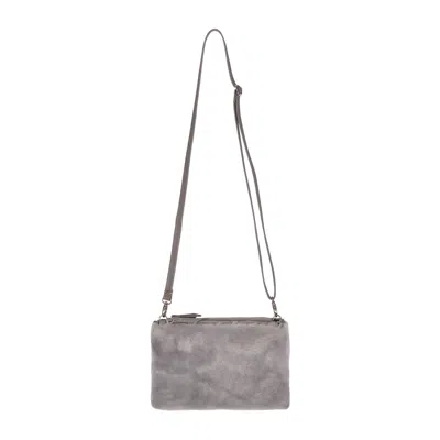 Owen Barry Women's Sheepskin Crossbody Clutch Silvergrey Grenn