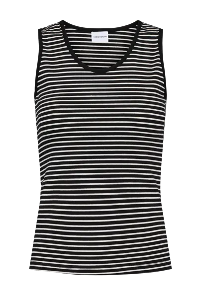Americandreams Women's Black / White Boline Striped Tank Top White / Black