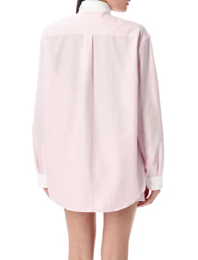 Sporty And Rich Crest-embroidered Striped Shirt