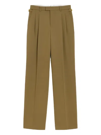 Ami Alexandre Mattiussi Green Wool Tabs Wide Trousers In Green