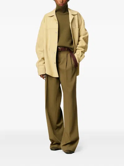 Ami Alexandre Mattiussi Green Wool Tabs Wide Trousers In Green