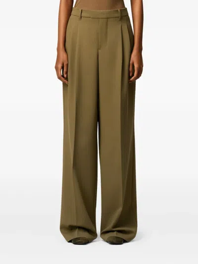 Ami Alexandre Mattiussi Green Wool Tabs Wide Trousers In Green