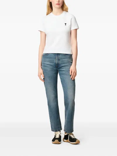 Ami Alexandre Mattiussi Ami Paris Ami Paris De Coeur Cotton T-shirt In White