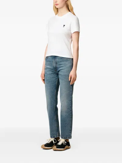 Ami Alexandre Mattiussi Ami Paris Ami Paris De Coeur Cotton T-shirt In White