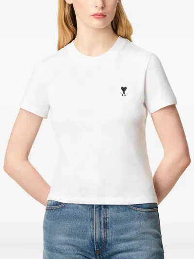 Ami Alexandre Mattiussi Ami Paris Ami Paris De Coeur Cotton T-shirt In White
