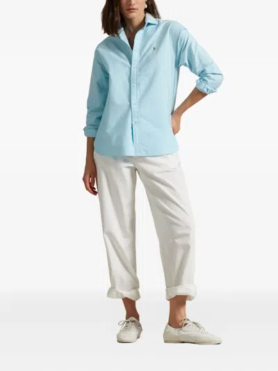 Polo Ralph Lauren Relaxed Fit Cotton Oxford Shirt In Blue