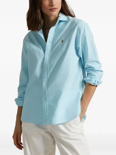 Polo Ralph Lauren Relaxed Fit Cotton Oxford Shirt In Blue