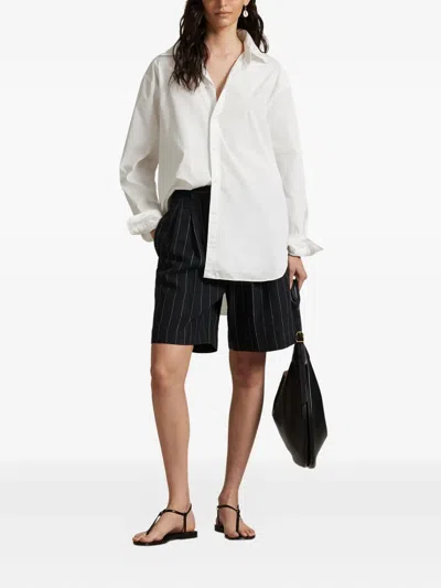 Polo Ralph Lauren Pinstripe Pleated Shorts In Multi