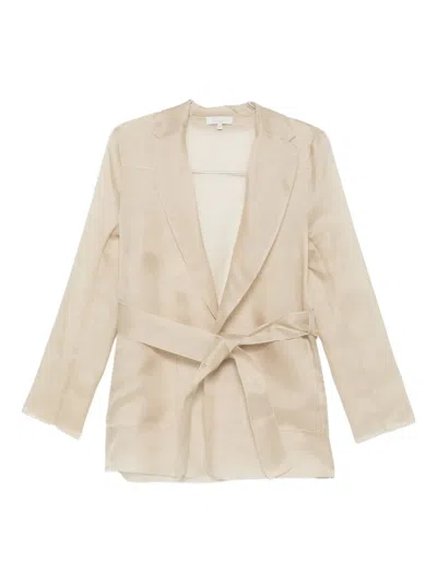 Antonelli Belted Silk Jacket In Neutral