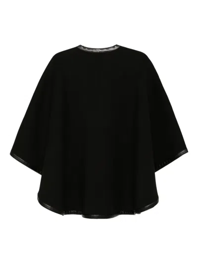 Karl Lagerfeld Logo-embossed Cape In Black