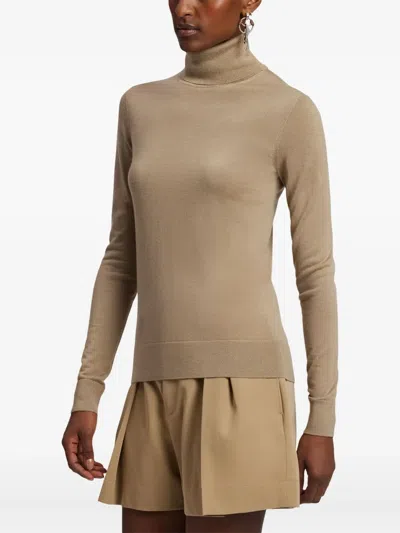 Ralph Lauren Roll-neck Cashmere Sweater In Brown