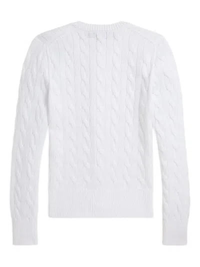 Polo Ralph Lauren Cable-knit Cotton Crewneck Cardigan Clothing In White