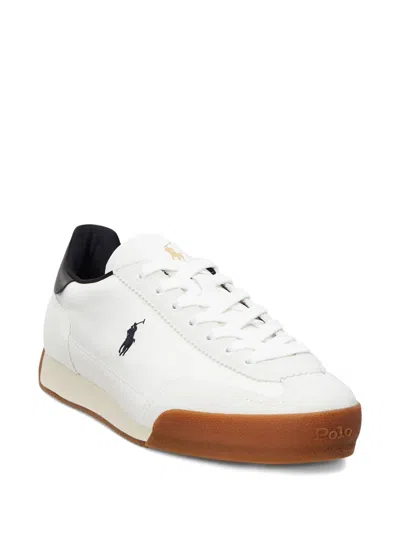 Polo Ralph Lauren Hester Leather-panel Trainers In White