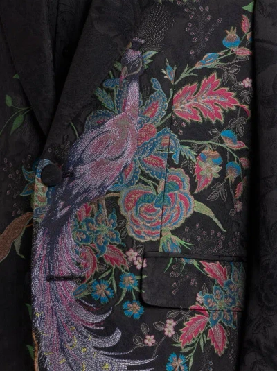 Etro Peacock-jacquard Single-breasted Blazer