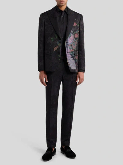 Etro Peacock-jacquard Single-breasted Blazer