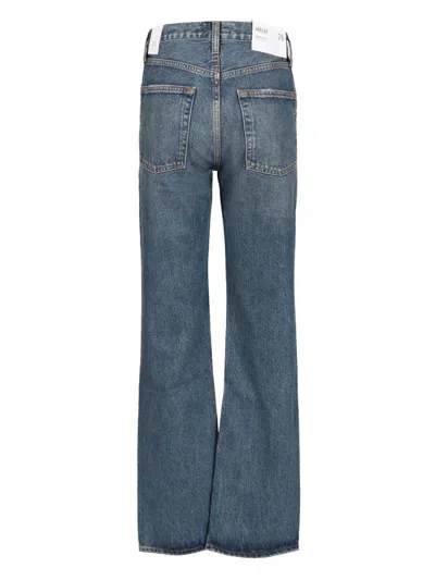Agolde Womens Enroll Harper Straight-leg Stretch-denim Jeans In Blue