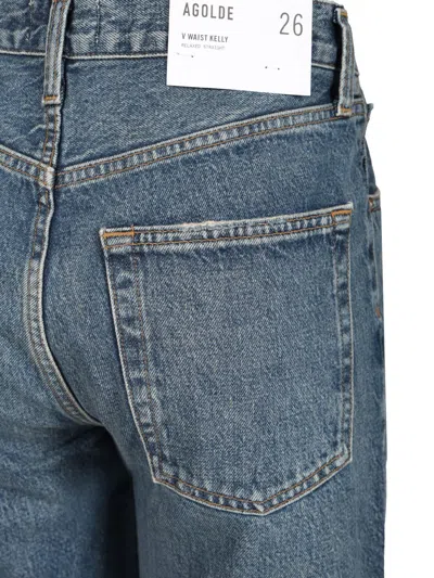 Agolde Womens Enroll Harper Straight-leg Stretch-denim Jeans In Blue