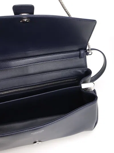 Ferragamo Gancino Pouch Medium Shoulder Bag With Shoudler Strap And Chain