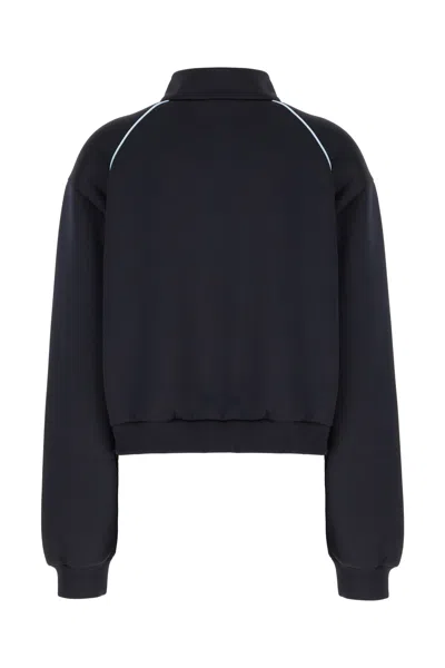 We11 Done Blue Navy Polyester Blend Sweatshirt In Black