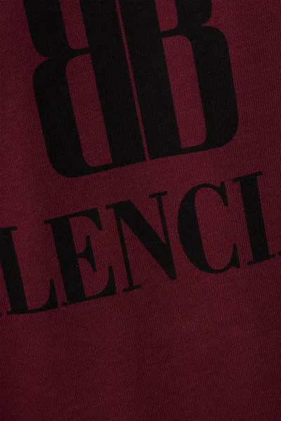 Balenciaga Bordeaux Crewneck T-shirt With Logo Print On The Front In Cotton Man In Red