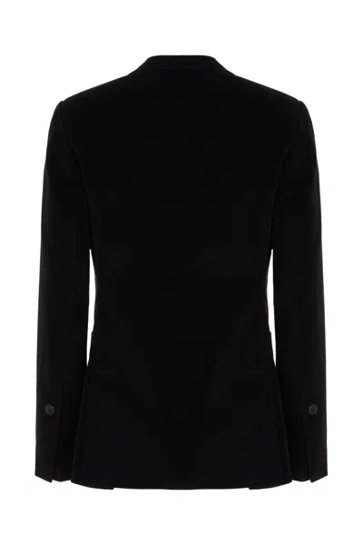 Ferragamo Cotton Blazer Stretch Lapel Single-breasted Pockets In Black