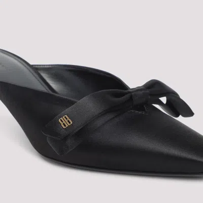 Balenciaga Black Slip On Mules In Black