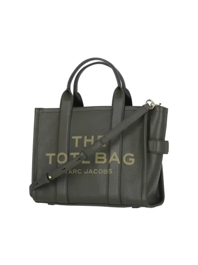 Marc Jacobs Tote Bag With Detachable Strap And Textured Finish In Green