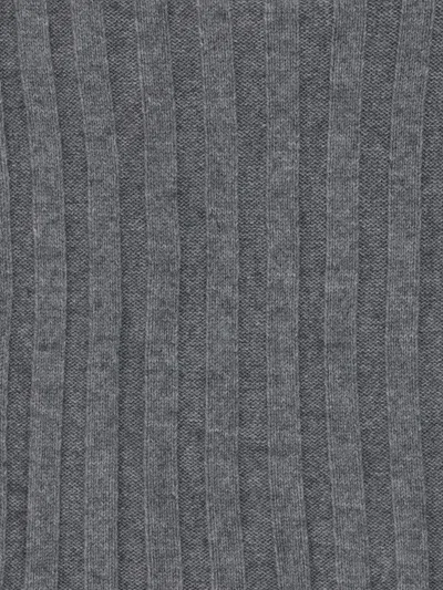Brunello Cucinelli Ribbed Scarf Scarves And Foulards Gray In Gray