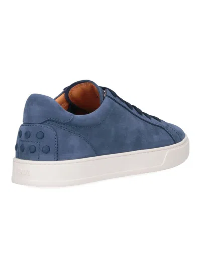 Tod's Sneakers In Nabuk Di Vitello In Blue
