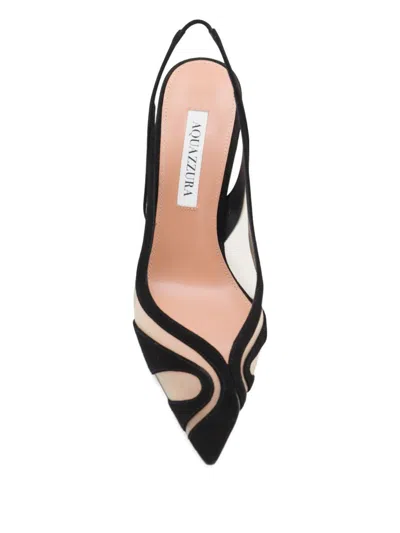 Aquazzura Mesh Panel Pointed Toe Stiletto Heel Pumps