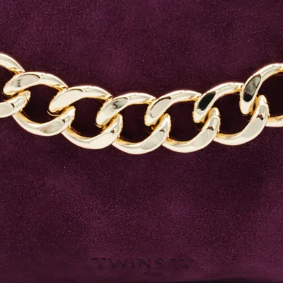 Twinset Chain Strap Shoulder Bag With Structured Shape In Red