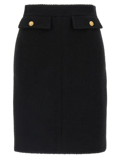Chloé Bouclé Wool Skirt In Black