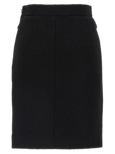 Chloé Bouclé Wool Skirt In Black