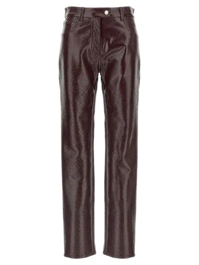 Courrèges Shiny Finish Trousers Reedition Pockets In Brown