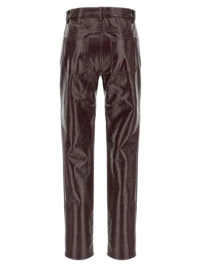 Courrèges Shiny Finish Trousers Reedition Pockets In Brown