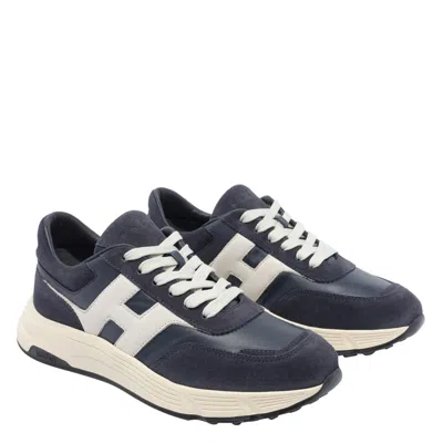 Hogan Hyperlight Lace-up Sneakers With Technical Fabric Inserts In Neutral