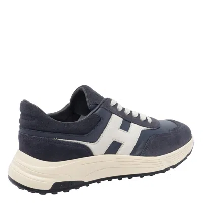Hogan Hyperlight Lace-up Sneakers With Technical Fabric Inserts In Neutral