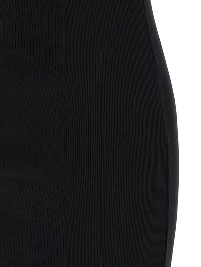 Jean Paul Gaultier Womens Black Ribbed Scoop-neck Cotton-jersey Midi Dress In Black