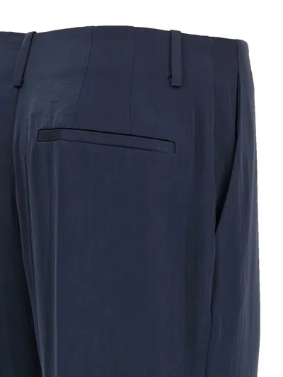 Theory Silk Effect Trousers In Blue