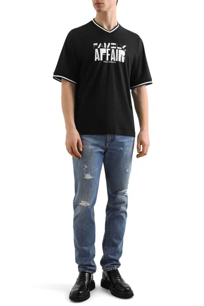 Dolce & Gabbana Distressed Finish Five-pocket Denim Jeans In Blue