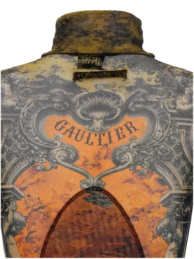 Jean Paul Gaultier Printed High Neck Long Sleeve Jumpsuit