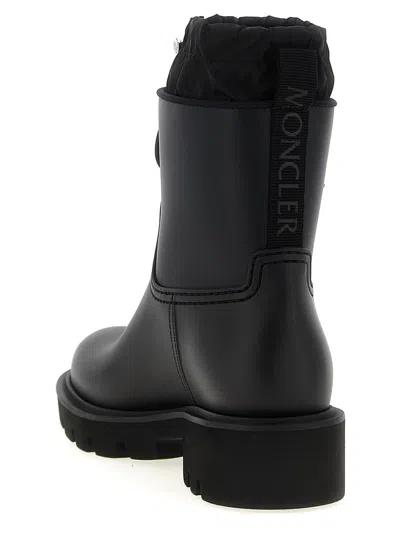 Moncler Kickstream Rubber Wellington Ankle Boots In Black