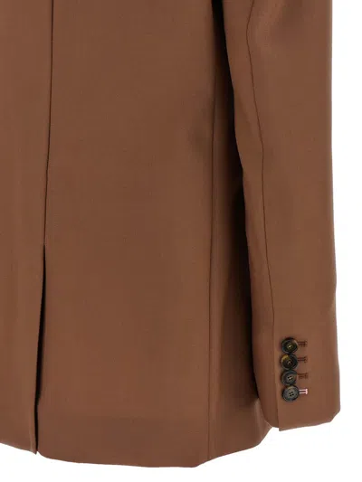 Stella Mccartney Single-breasted Wool Blazer In Brown