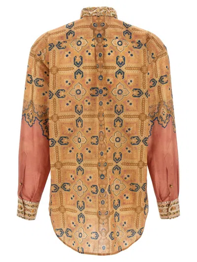 Valentino 'imaginary Journey' Patterned Shirt With Bow Tie In Multi