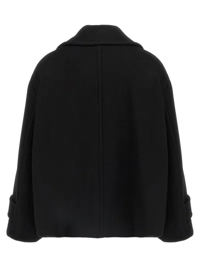 Chloé Double Breasted Wool Coat In Black