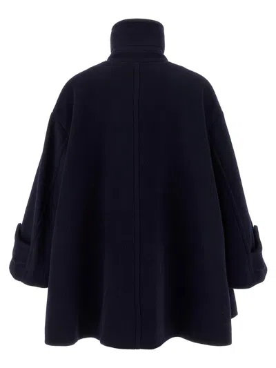 Chloé Oversize Double-breasted Wool Coat In Blue