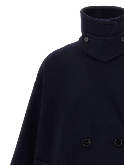 Chloé Oversize Double-breasted Wool Coat In Blue