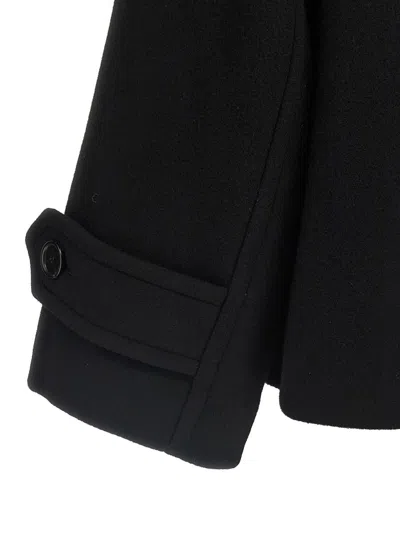 Chloé Double Breasted Wool Coat In Black